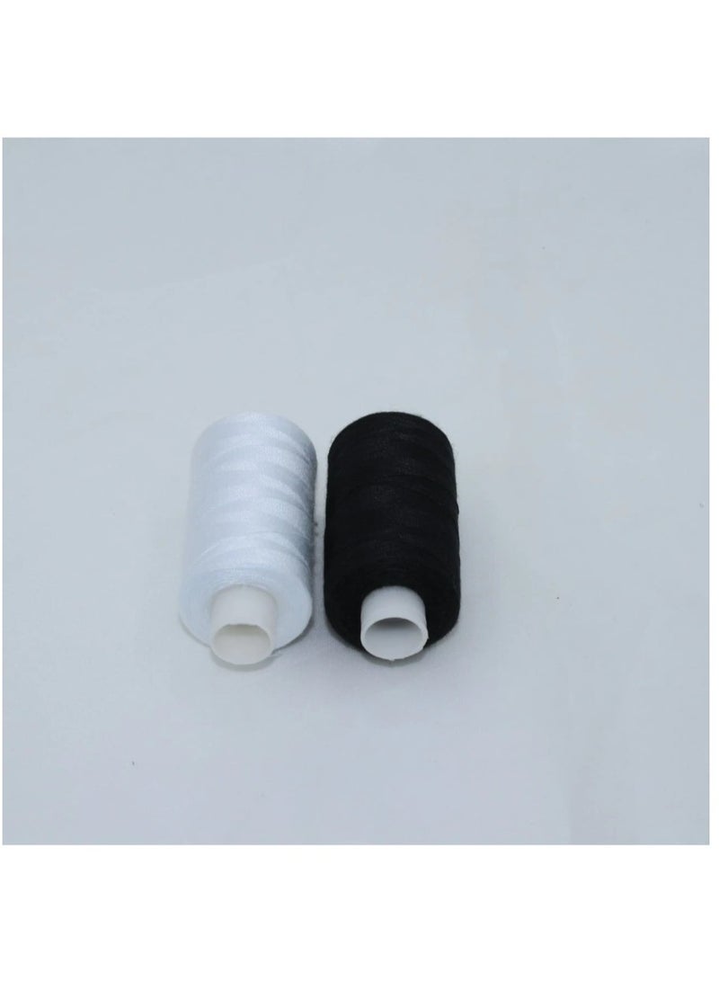 2 Pieces 500 Yards 1 Black /1 White Household Sewing Thread - Image 1